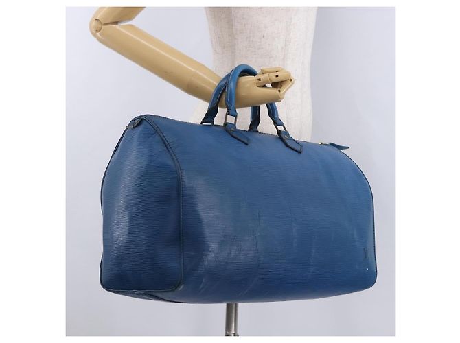 LOUIS VUITTON Borsa Epi Speedy 40 Toledo Blue M42985 LV Auth 192027 - vista 22