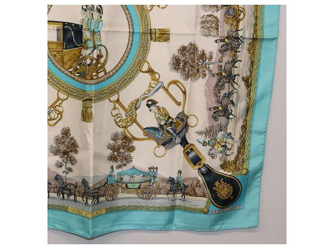 Hermès HERMES Carre 90 Seidentuch Hellblau Authentisch 191431 - Ansicht 10