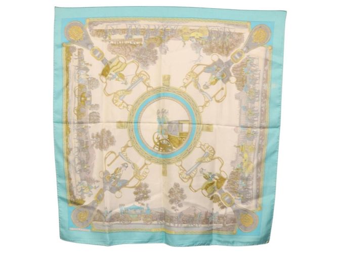 Hermès HERMES Carre 90 Seidentuch Hellblau Authentisch 191431 - Ansicht 15
