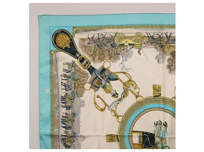 Hermès HERMES Carre 90 Seidentuch Hellblau Authentisch 191431 - Ansicht 2