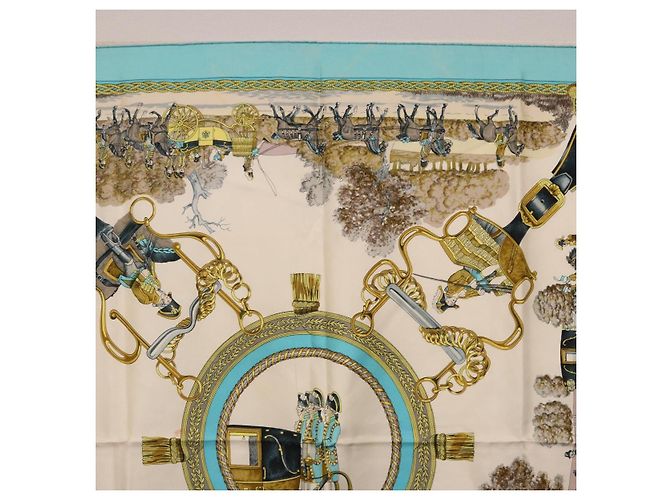 Hermès HERMES Carre 90 Seidentuch Hellblau Authentisch 191431 - Ansicht 3
