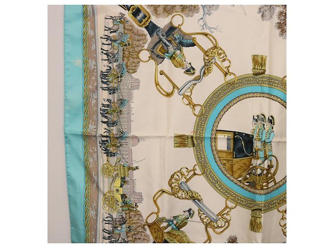 Hermès HERMES Carre 90 Seidentuch Hellblau Authentisch 191431 - Ansicht 5