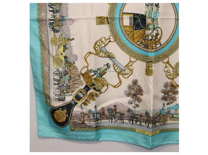 Hermès HERMES Carre 90 Seidentuch Hellblau Authentisch 191431 - Ansicht 8