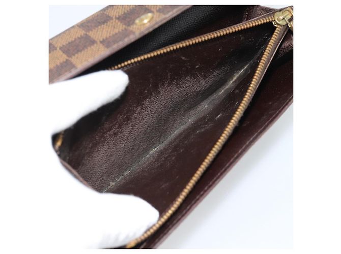 LOUIS VUITTON Damier Ebene Portefeuille Sarah Long Wallet N60491 LV Auth bs36121 - vista 11