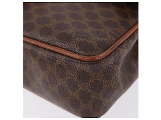 Céline Borsa a Mano CELINE Macadam Canvas PVC Pelle Marrone Oro Auth ka5248A D'oro - vista 13
