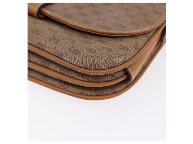 Borsa a tracolla GUCCI Micro GG Supreme PVC Beige Oro 001 406 1780 Auth BA14455 D'oro - vista 11