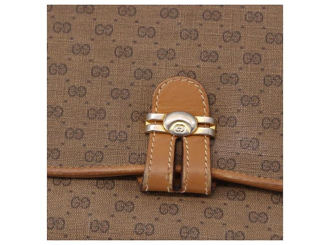 Borsa a tracolla GUCCI Micro GG Supreme PVC Beige Oro 001 406 1780 Auth BA14455 D'oro - vista 14