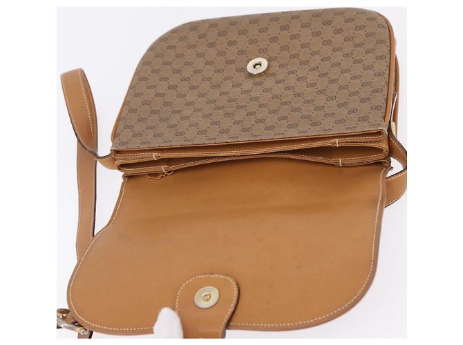 Borsa a tracolla GUCCI Micro GG Supreme PVC Beige Oro 001 406 1780 Auth BA14455 D'oro - vista 15