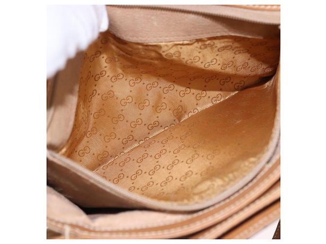 Borsa a tracolla GUCCI Micro GG Supreme PVC Beige Oro 001 406 1780 Auth BA14455 D'oro - vista 24