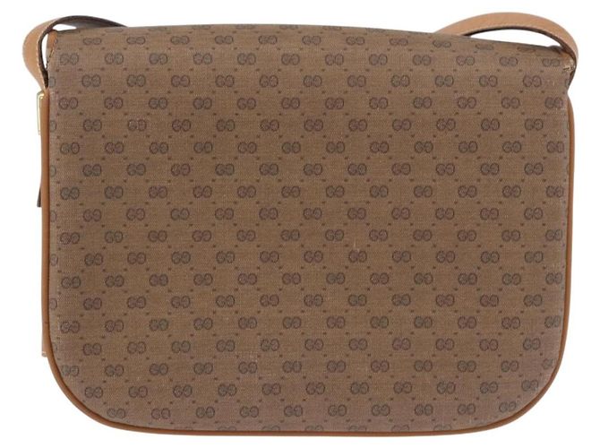 Borsa a tracolla GUCCI Micro GG Supreme PVC Beige Oro 001 406 1780 Auth BA14455 D'oro - vista 3