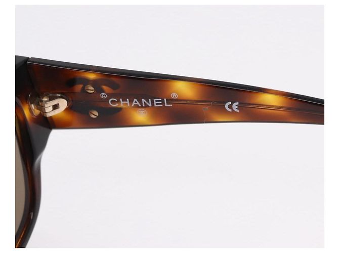 Gafas de sol CHANEL plástico Marrón CC Auth BA14488M Castaño - vista 12