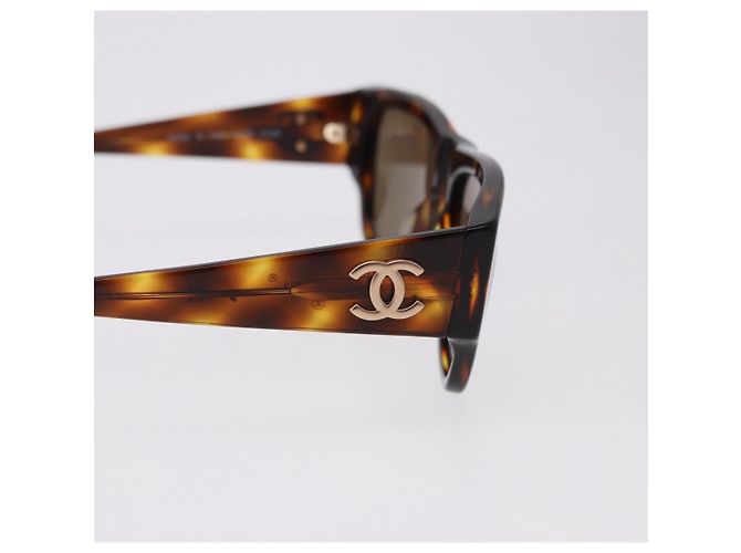 Gafas de sol CHANEL plástico Marrón CC Auth BA14488M Castaño - vista 7