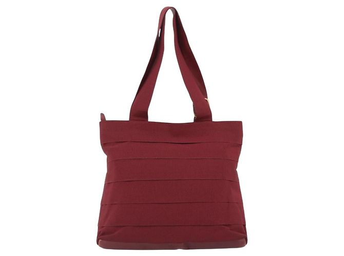 Salvatore Ferragamo Tote Bag Canvas Bordeaux Gold Auth ar14084 - Ansicht 3