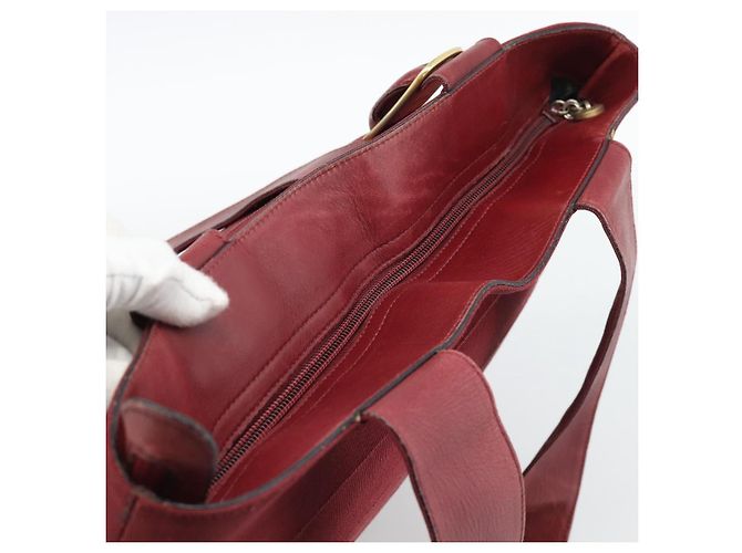 Salvatore Ferragamo Tote Bag Canvas Bordeaux Gold Auth ar14084 - Ansicht 6