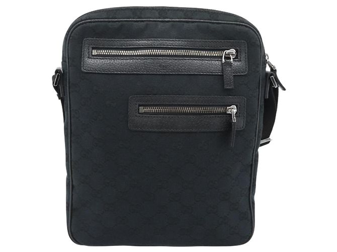 Borsa a Spalla GUCCI GG Canvas Nera Argento 92551 Auth 192749 Nero - vista 2