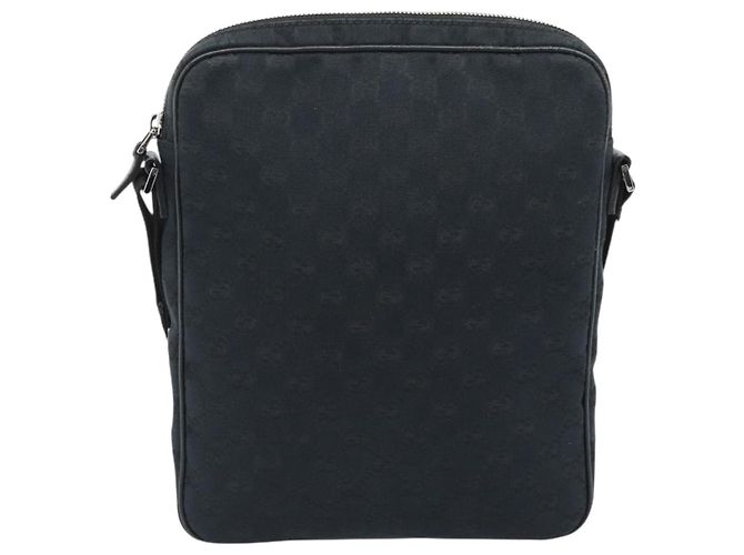 Borsa a Spalla GUCCI GG Canvas Nera Argento 92551 Auth 192749 Nero - vista 3