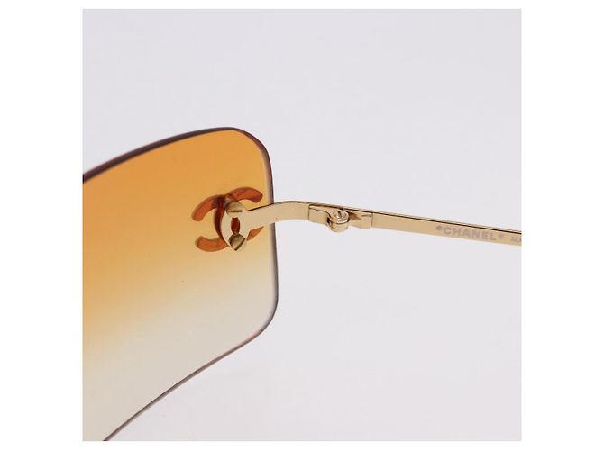 Gafas de sol CHANEL metal Gold CC Auth BA14352M Dorado - vista 10