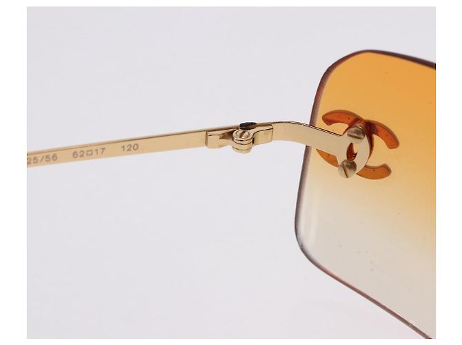 Gafas de sol CHANEL metal Gold CC Auth BA14352M Dorado - vista 11
