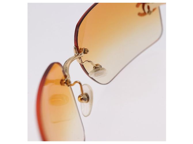 Gafas de sol CHANEL metal Gold CC Auth BA14352M Dorado - vista 13