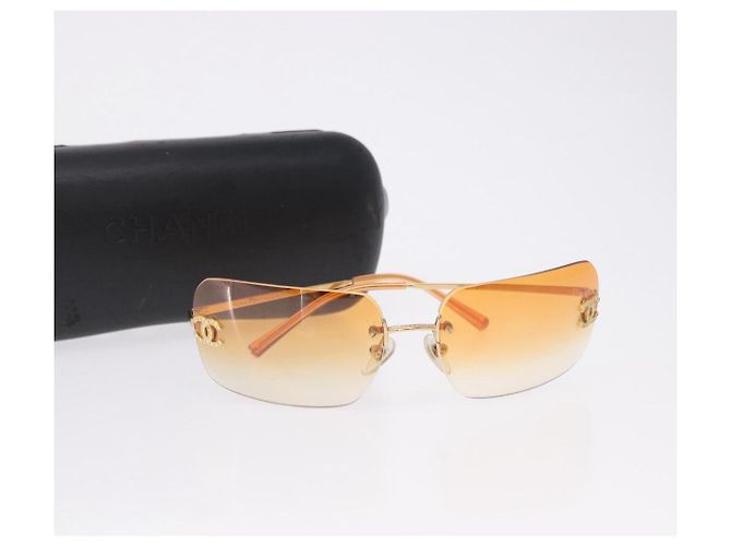 Gafas de sol CHANEL metal Gold CC Auth BA14352M Dorado - vista 17
