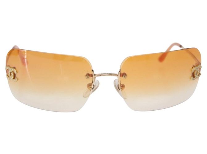 Gafas de sol CHANEL metal Gold CC Auth BA14352M Dorado - vista 2