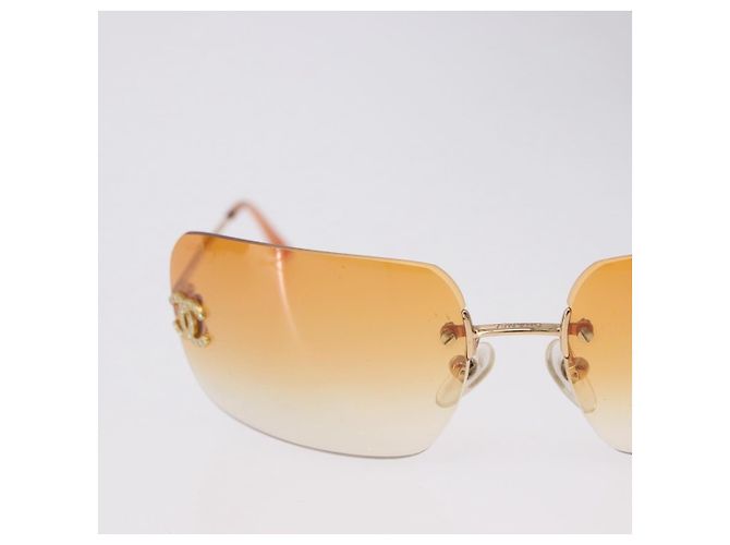 Gafas de sol CHANEL metal Gold CC Auth BA14352M Dorado - vista 4