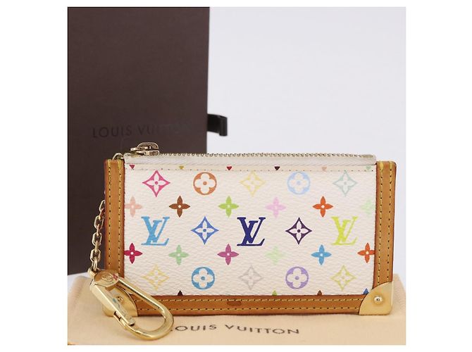LOUIS VUITTON Monogram Multicolor Pochette Cles Purse White M92655 Auth BA14331V - view 12
