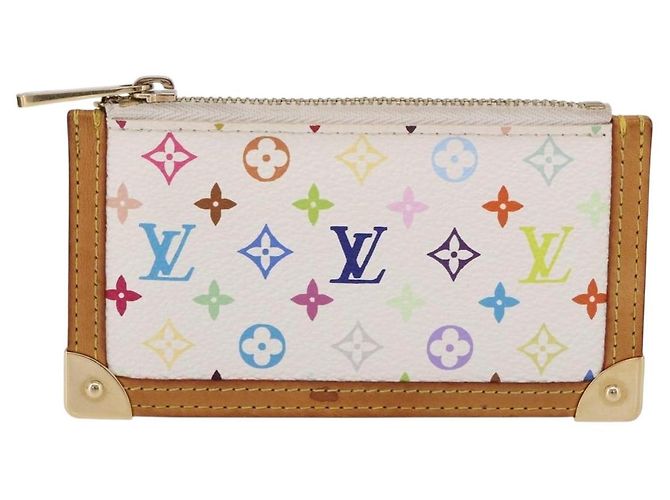 LOUIS VUITTON Monogram Multicolor Pochette Cles Purse White M92655 Auth BA14331V - view 13