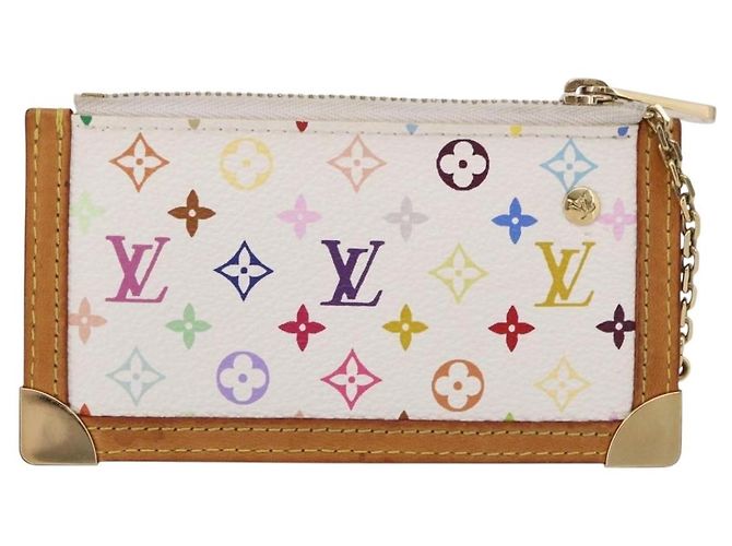 LOUIS VUITTON Monogram Multicolor Pochette Cles Purse White M92655 Auth BA14331V - view 2