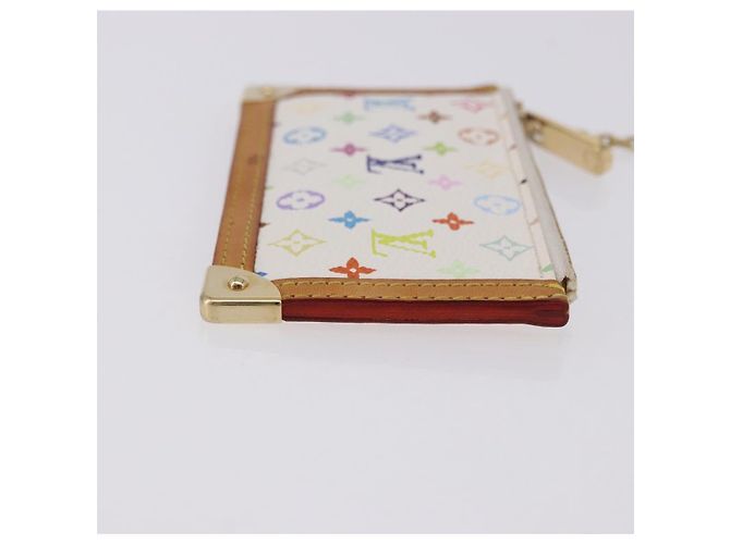 LOUIS VUITTON Monogram Multicolor Pochette Cles Purse White M92655 Auth BA14331V - view 3