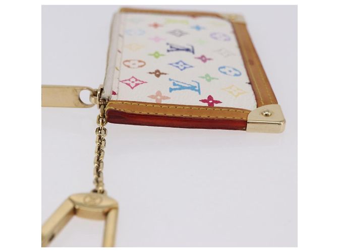 LOUIS VUITTON Monogram Multicolor Pochette Cles Purse White M92655 Auth BA14331V - view 4