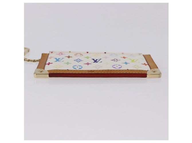 LOUIS VUITTON Monogram Multicolor Pochette Cles Purse White M92655 Auth BA14331V - view 5