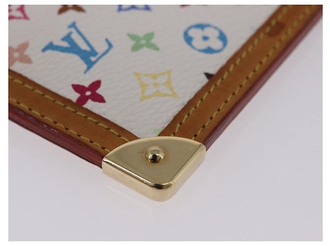 LOUIS VUITTON Monogram Multicolor Pochette Cles Purse White M92655 Auth BA14331V - view 8