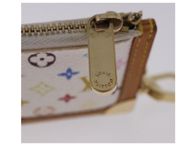 LOUIS VUITTON Monogram Multicolor Pochette Cles Purse White M92655 Auth BA14331V - view 9