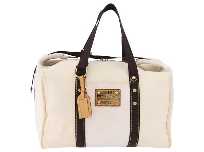 LOUIS VUITTON Antigua Suc weekend Boston Bag White M40030 LV Auth fm5381 Bianco - vista 13