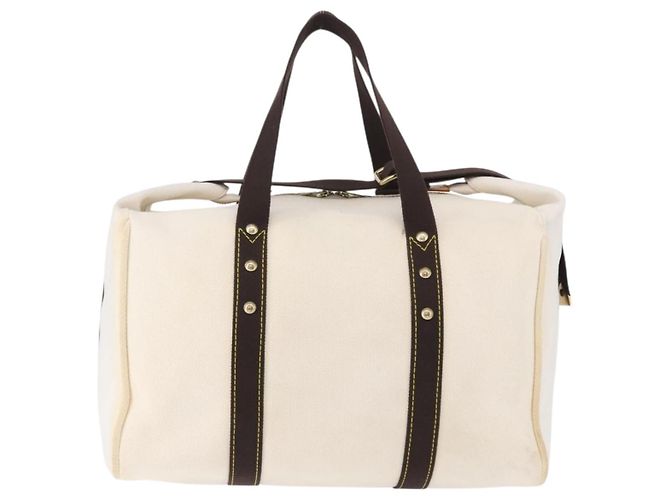 LOUIS VUITTON Antigua Suc weekend Boston Bag White M40030 LV Auth fm5381 Bianco - vista 2