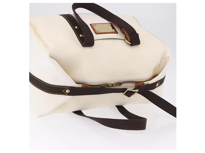 LOUIS VUITTON Antigua Suc weekend Boston Bag White M40030 LV Auth fm5381 Bianco - vista 6