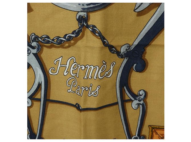 Hermès HERMES Carré 140 Sciarpa "LINSTRVCTON DU ROY" Cashmere Marrone Autentico hk3924V - vista 12