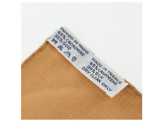 Hermès HERMES Carré 140 Sciarpa "LINSTRVCTON DU ROY" Cashmere Marrone Autentico hk3924V - vista 15