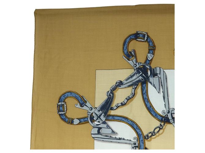 Hermès HERMES Carré 140 Sciarpa "LINSTRVCTON DU ROY" Cashmere Marrone Autentico hk3924V - vista 2