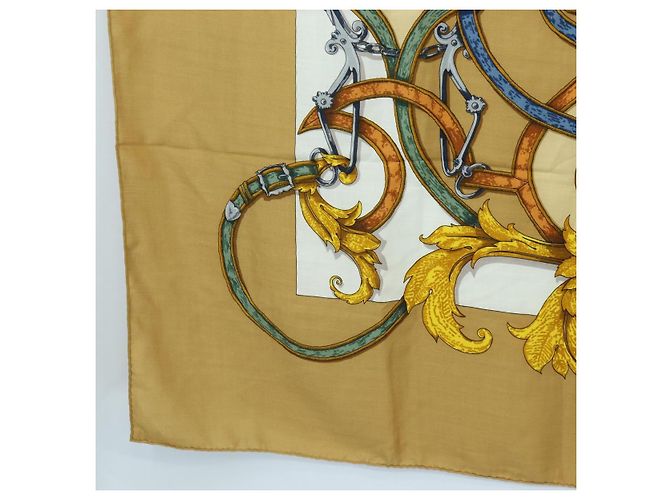 Hermès HERMES Carré 140 Sciarpa "LINSTRVCTON DU ROY" Cashmere Marrone Autentico hk3924V - vista 8