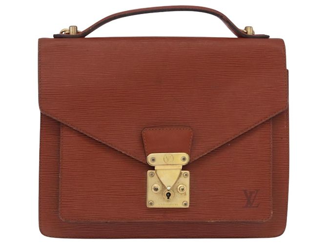LOUIS VUITTON Epi Monceau 28 Hand Bag Marrone M52123 LV Auth ka5261 - vista 13