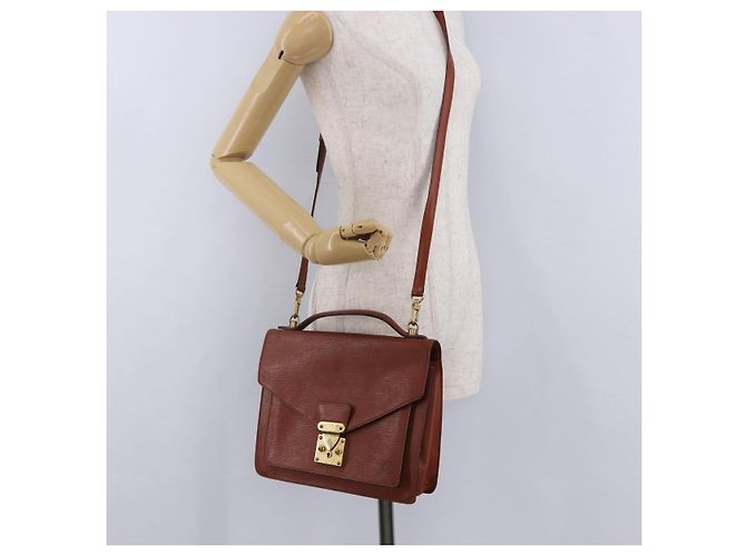 LOUIS VUITTON Epi Monceau 28 Hand Bag Marrone M52123 LV Auth ka5261 - vista 28