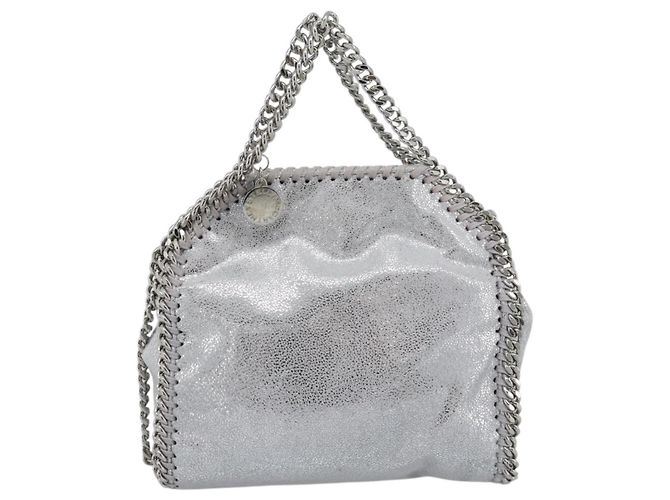 Autre Marque Borsa Falabella con catena Stella MacCartney polyester 2way Silver Auth BA14408A Argento - vista 2
