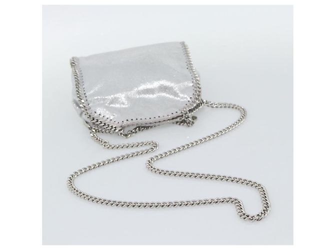 Autre Marque Borsa Falabella con catena Stella MacCartney polyester 2way Silver Auth BA14408A Argento - vista 9