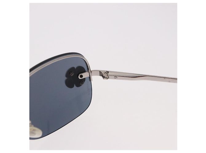 Gafas de sol CHANEL Camelia Metal Light Blue Silver CC Auth SW2597V Plata Azul claro - vista 11