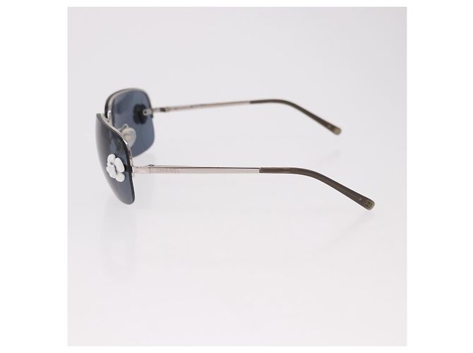 Gafas de sol CHANEL Camelia Metal Light Blue Silver CC Auth SW2597V Plata Azul claro - vista 6