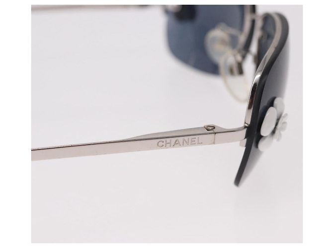 Gafas de sol CHANEL Camelia Metal Light Blue Silver CC Auth SW2597V Plata Azul claro - vista 9
