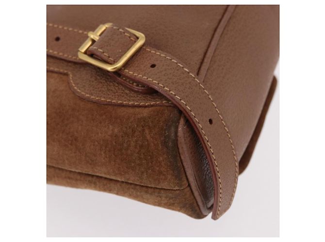 Zaino GUCCI Bamboo Scamosciato Marrone Oro 003 1705 0030 Auth 191888 D'oro - vista 14
