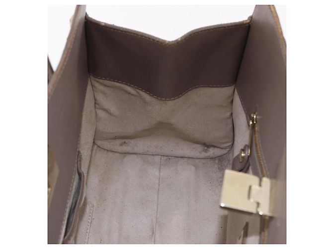 Borsa Jimmy Choo Riley Small Star Studs in pelle grigia e oro Auth bs36088 Marrone D'oro - vista 19